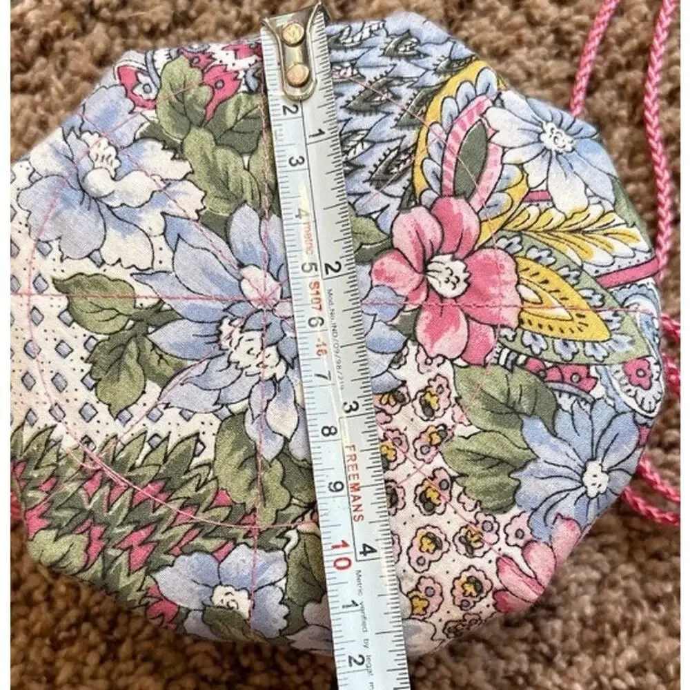 Vintage Satin Pink Drawstring Handbag Pouch Floral Lining Pink Tassels
